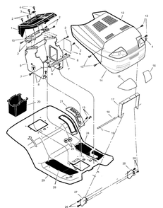 Part Location Diagram of 48X169 Briggs and Stratton Decal, Right Hood